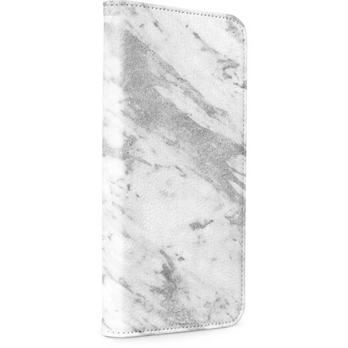 Silver Marble iPhone 15 Pro Max Folio Case